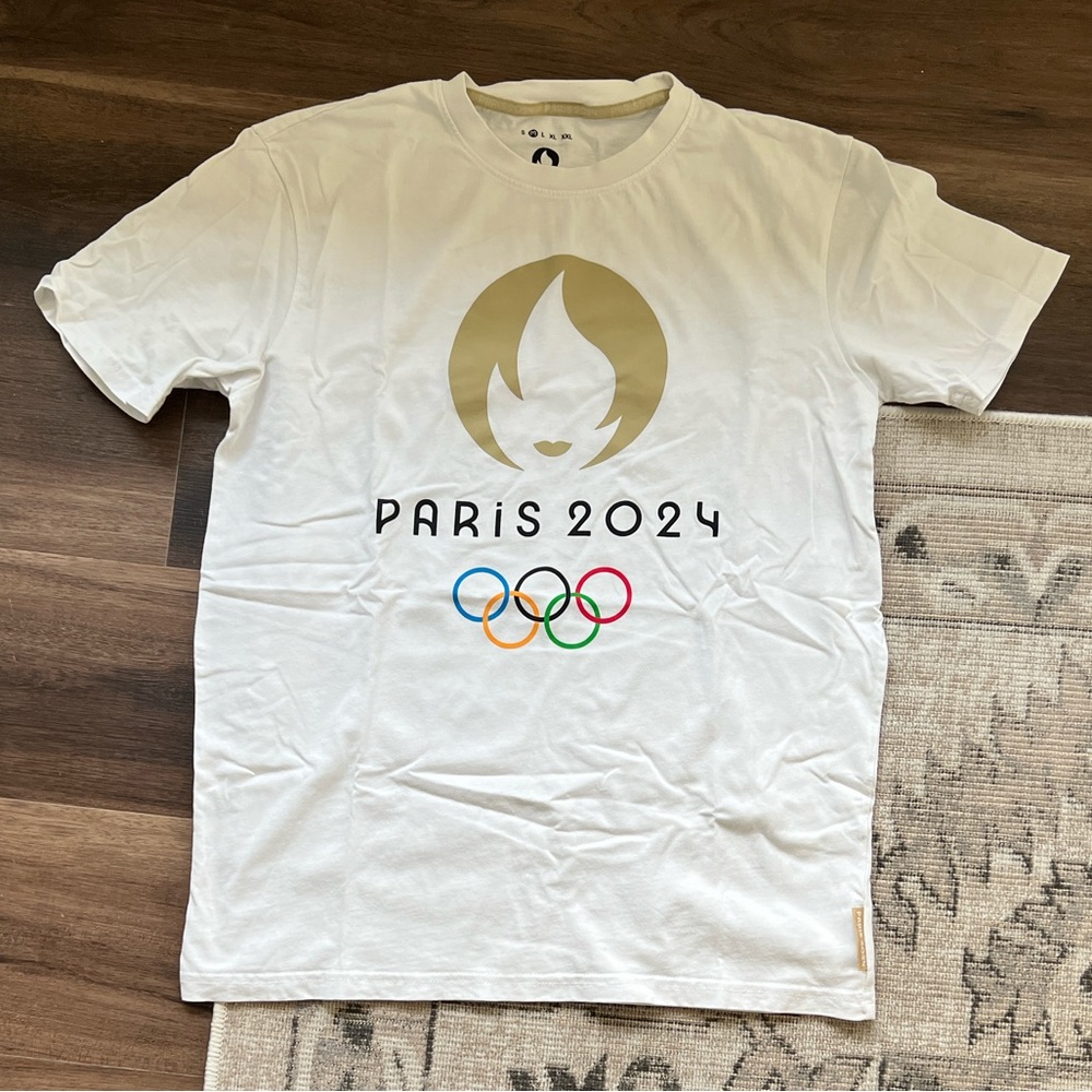 Paris 2024 Olympics white cotton tee